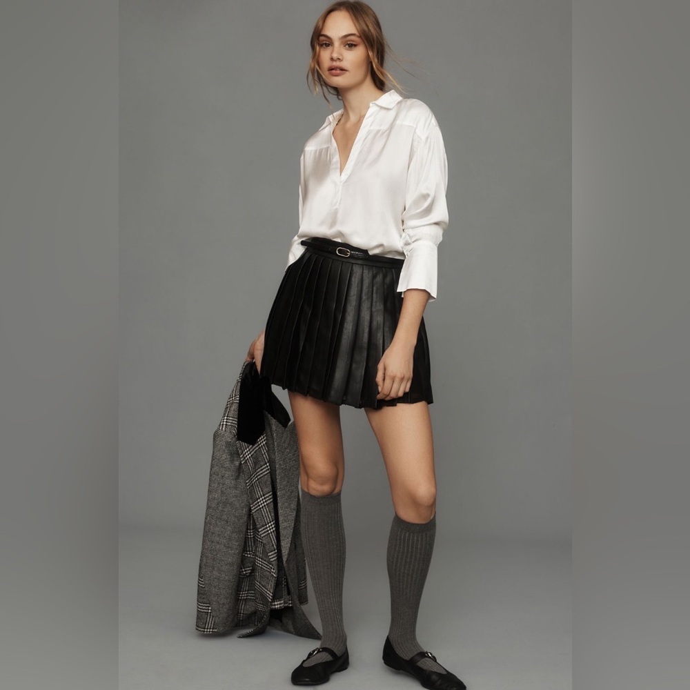 Maeve Silky Collared Popover Blouse